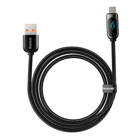 Baseus Display Fast Charging Data Cable USB To Type-C 5A 1M Black (CATSK-01)