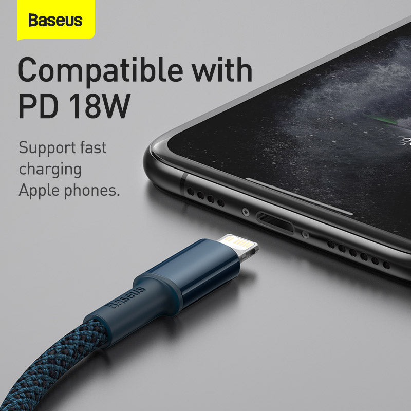 Baseus High Density Braided Fast Charging Data Cable Type-C To iPhone Pd 20W Blue