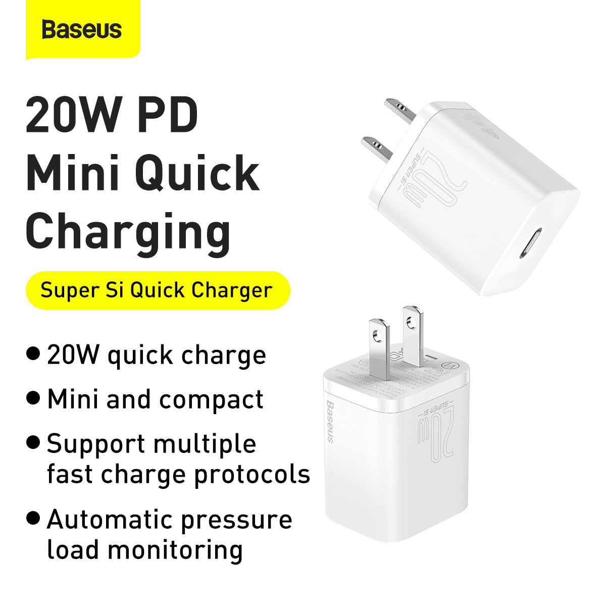 Baseus Super Si Quick Charger 1C 20W US Plug