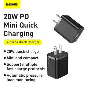 Baseus Super Si Quick Charger 1C 20W US Plug