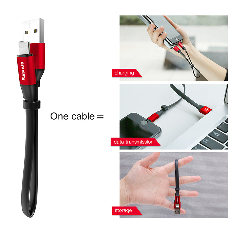 Baseus Nimble 2-in-1 Portable USB/Lighting Powerbank Cable 2A 0.23M Black (CALMBJ-01)