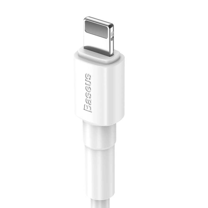 Baseus Mini White Charging Cable for iPhone Lightening 8 Pin - 2.4A 1M White Ip (CALSW-02)