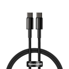 Baseus Tungsten Gold Fast Charging Data Cable Type-C To Type-C 100W 1M/2M Black (CATWJ-01)