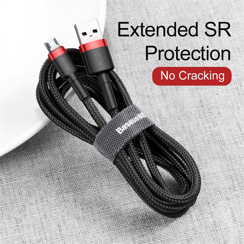 Baseus Nylon Braided Micro Pin Fast Charging Data Cable 2.4A