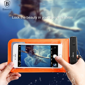 Baseus Air Cushion Waterproof Clear Bag With Neck Strap Universal Phone Pouch