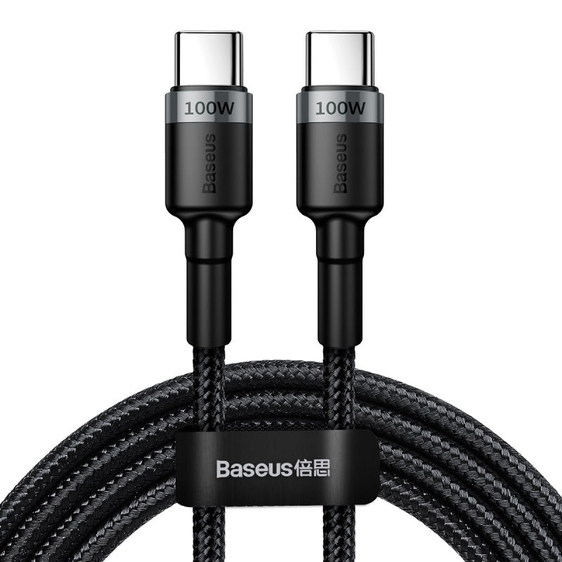 Baseus Cafule Type C To Type C 100W 5A Nylon Braided Fast Charging Data Cable CATKLF-ALG1