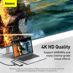 Baseus Metal Gleam 8 in 1 Multifunctional USB Type-C Hub Grey (CAHUB-CV0G)