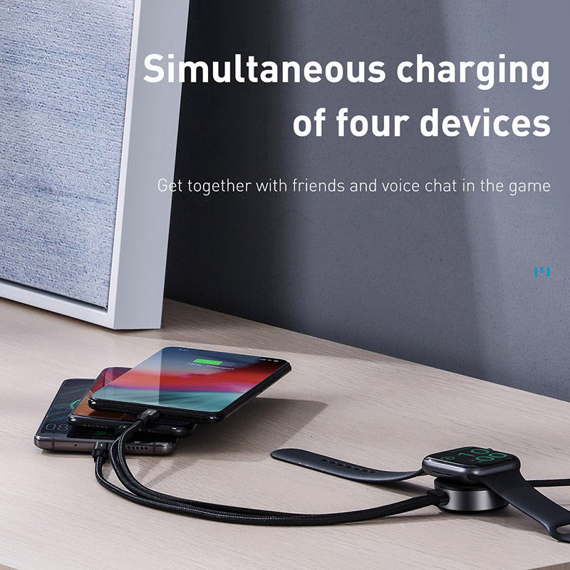 Baseus Star Ring Series 4-in-1 Wireless Charger Fast Charging USB Data Cable (CA1T4-I0G)