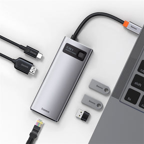 Baseus Metal Gleam 6 in 1 Multifunctional USB Type-C Hub Grey (CAHUB-CW0G)