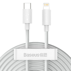 Baseus Simple Wisdom Data Cable Kit USB Type-C to Lightning 5A (2Pcs/Set) 1.5M White (TZCATLZJ-02)