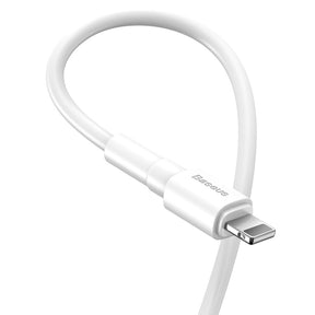 Baseus Mini White Charging Cable for iPhone Lightening 8 Pin - 2.4A 1M White Ip (CALSW-02)