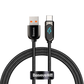 Baseus Display Fast Charging Data Cable USB To Type-C 5A 1M Black (CATSK-01)