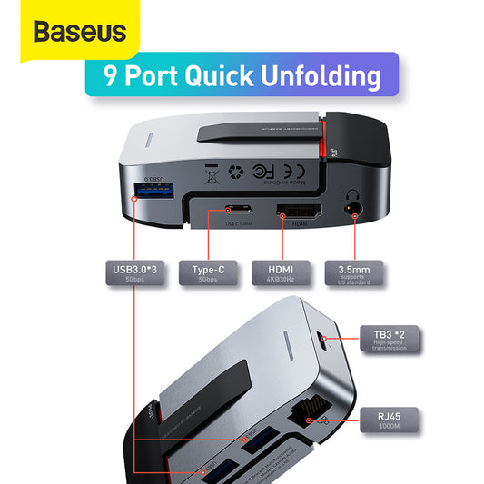 Baseus Armor Age Type-C Bracket Multifunctional Hub Adapter Space Gray (CAHUB-AJ0G)