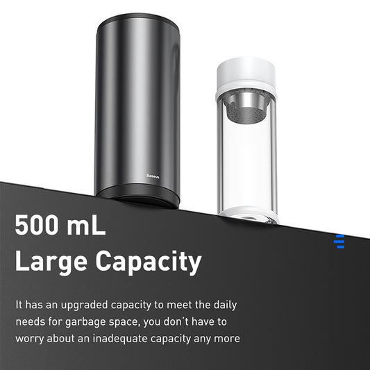 Baseus Premium Car Dust Bin With Lid Vehicle Mounted Ash Tray Trash Can for Car Office Desktop Study with 30 Mini Garbage Bags, Capacity: 500ml CRLJT-01