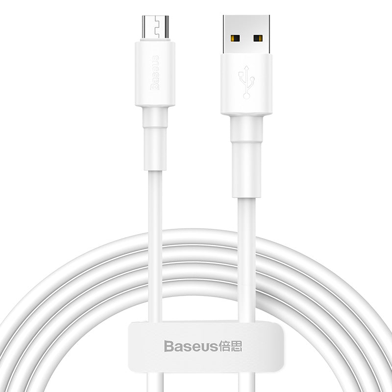 Baseus Mini White Charging Cable for Micro Pin Android Samsung Phones - 2.4A 1M (CAMSW-02)