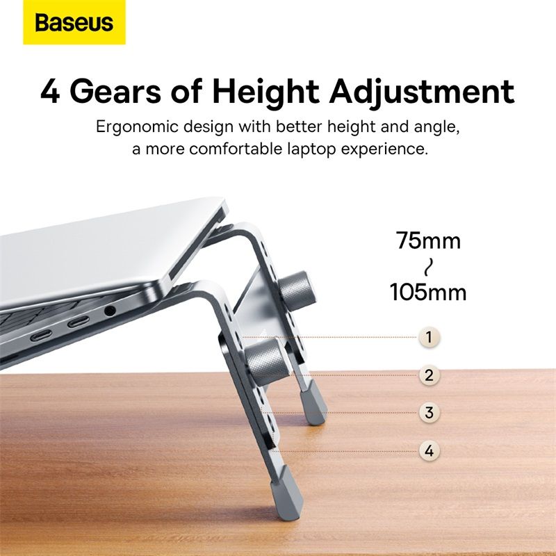 Baseus Laptop Stand 4-Gear Adjustable, Space Grey -B10053100811-00