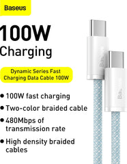 Baseus Dynamic Series USB Type-C to Type-C 100W Fast Charging Cables For Laptops CALD000202