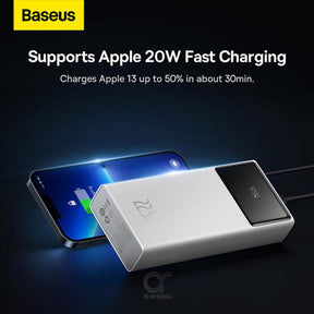 Power Bank Baseus Star-Lord Digital, (30000 mAh, 22.5 W, White, Fast Charge) PPXJ060102