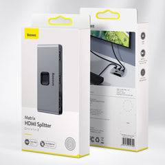 Baseus splitter HDMI matrix switch 4K grey CAHUB-BC0G