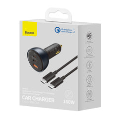 Baseus Car Charger 160W Qualcomm® Quick Charge™ 5 Technology 2C+U With 100w Type-C Cable TZCCZM-0G