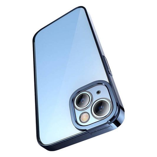 Baseus Glitter Transparent Case and Tempered Glass set for iPhone 14 Plus (blue)