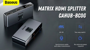 Baseus splitter HDMI matrix switch 4K grey CAHUB-BC0G