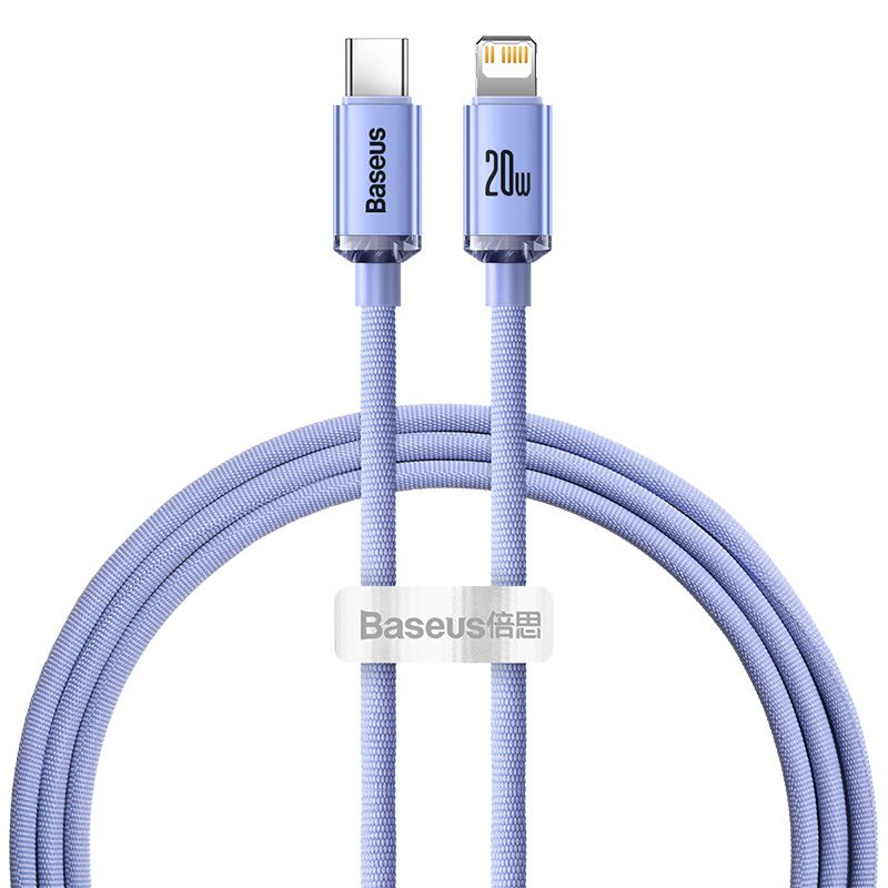 Baseus crystal shine series fast charging data cable Type C to Lightning 20W 1.2m black - CAJY000201