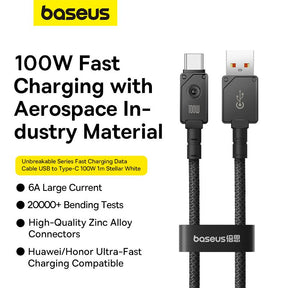 Baseus Unbreakable Series Fast Charging Data Cable USB to Type-C - P10355801111-01